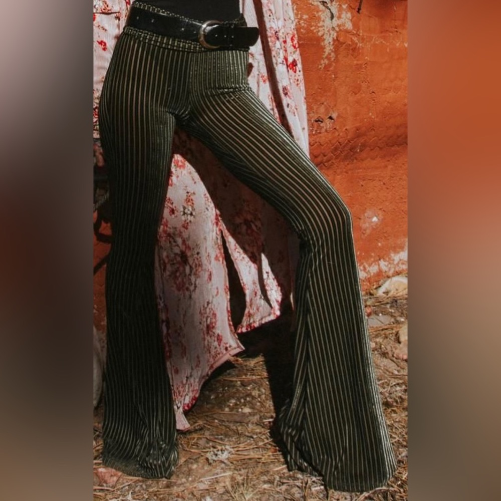 Emerald green velvet festival flares